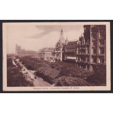 AVENIDA LEANDRO N ALEM ANTIGUA TARJETA POSTAL